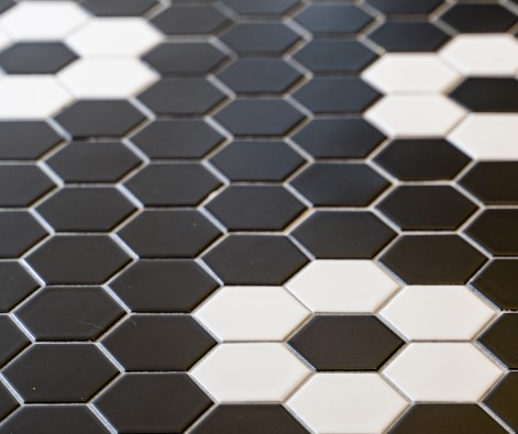 Dark and light floor tile
