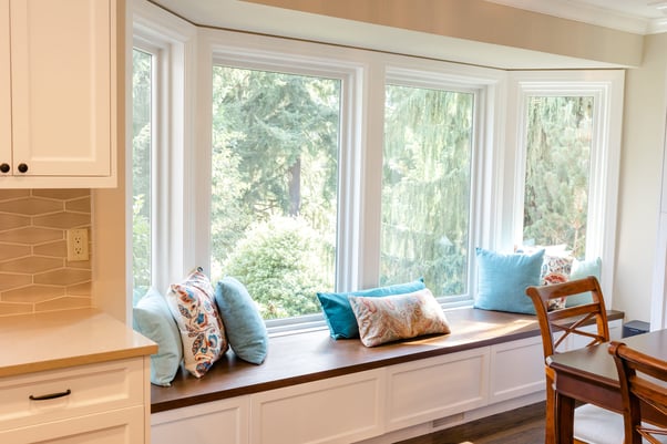 Dining room window seat nook, VanderBeken Remodel, Mill Creek, 2022