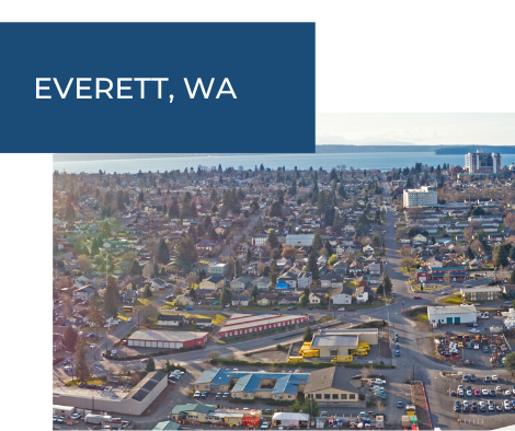 arial photos of Everett, WA
