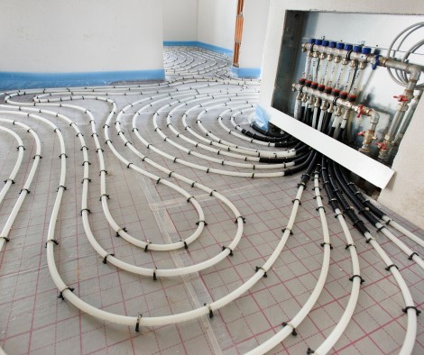Heating tile floors