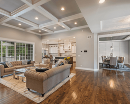open floor plan with lighting