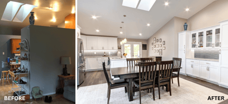 Kitchen before and after, Marysville 2020