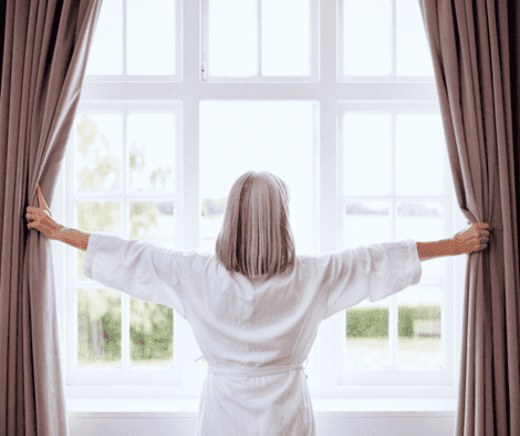 Layer window treatments to create a relaxing bedroom 1