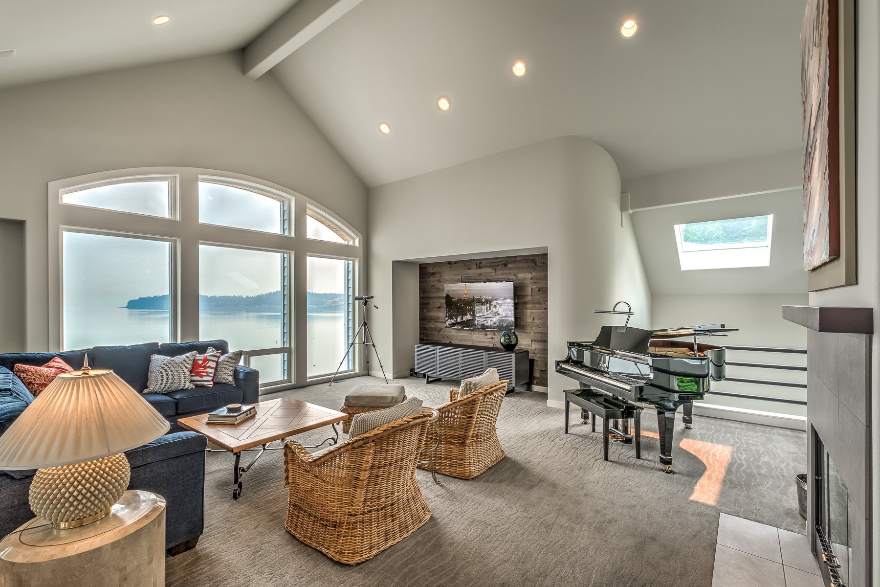 Living Room Remodel, Vaulted Ceilings, VanderBeken, Camano Island
