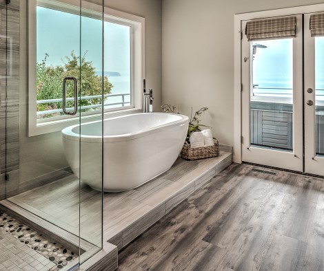 Master Bathroom Remodel, multiple tiles, VanderBeken Remodel, Camano Island