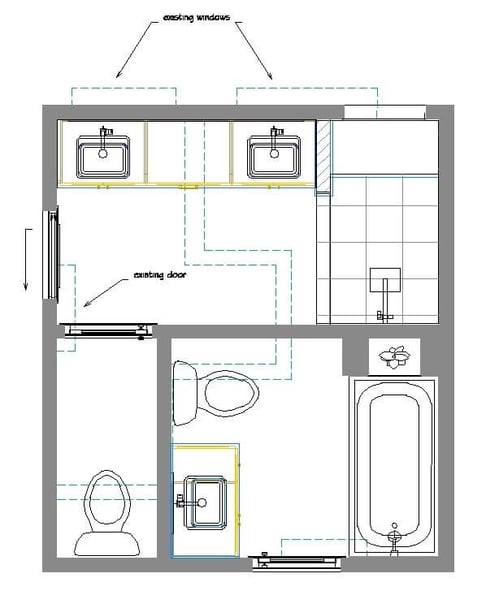 Floorplan with existing walls