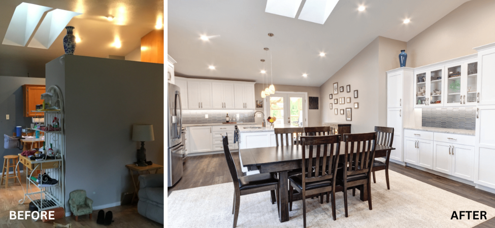 Kitchen before and after, Marysville 2020 Kitchen before and after, Marysville 2020