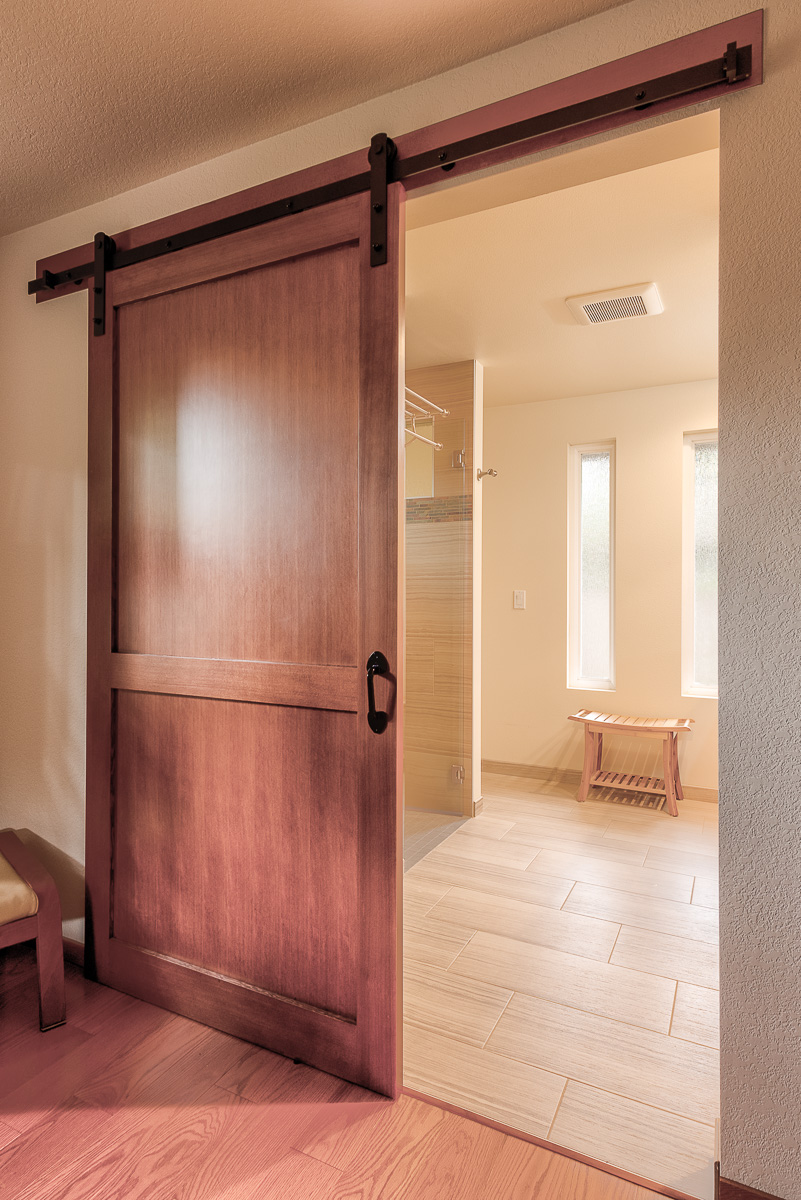 Master Bathroom, barn door, VanderBeken Remodel, Mill Creek, 2019 Master Bathroom, barn door, VanderBeken Remodel, Mill Creek, 2019