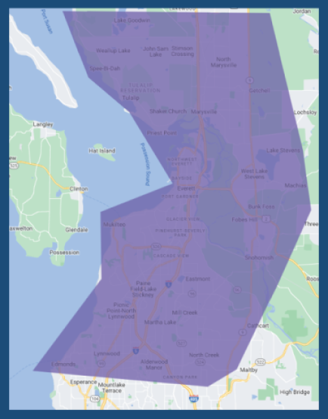 Service Area Map for VanderBeken Remodel