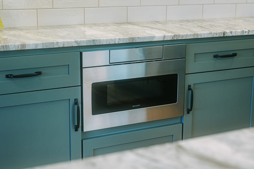 Undercounter Sharp Stainless Steel Microwave Drawer Oven, Everett kitchen remodel, VanderBeken Remodel